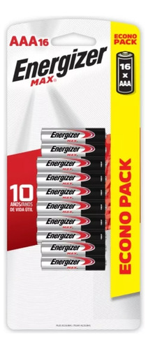 Pilha Alcalina Aaa Max Energizer Bateria 3a Palito 16 Un