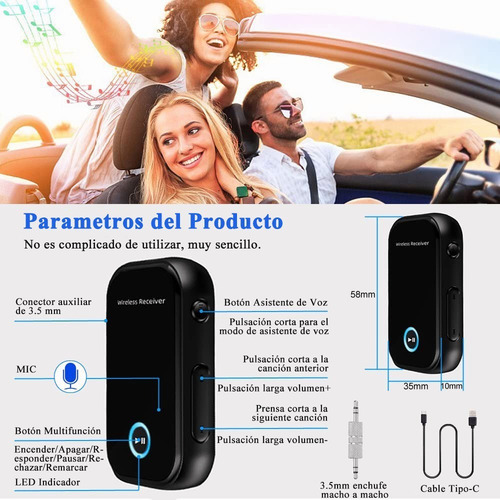 ~ Receptor Y Transmisor Bluetooth V5.0 De Audio