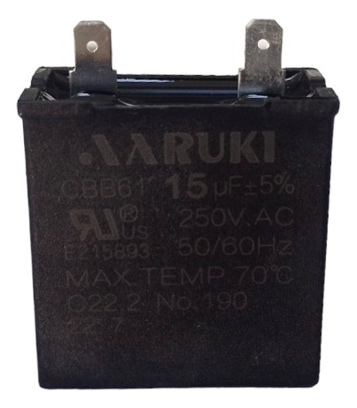 Capacitor Trabajo 15uf 250v 2t