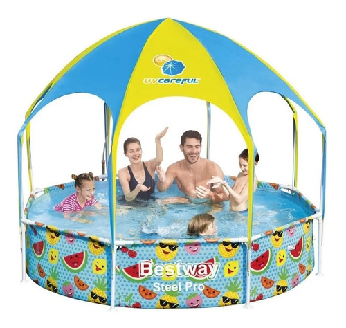 Piscina Estructural Con Techo Bestway Uv Careful 2.44mx51cm