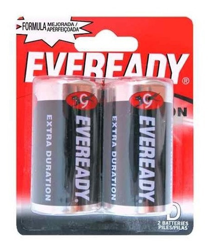 Pila Bateria De Zinc Carbono Eveready Tipo D 2 Piezas Surtek
