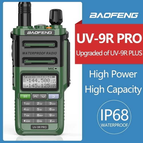 Radio Portatil Baofeng Uv9r Pro 16w 136-520mhz Verde