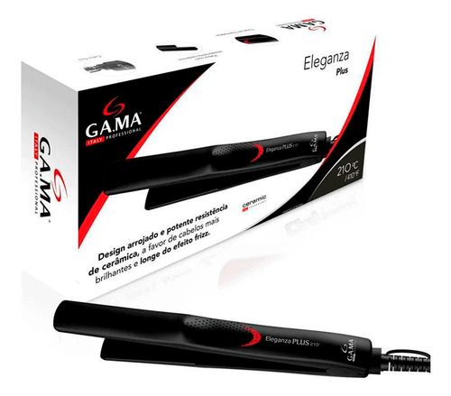Kit Gama Italy Escova + Prancha Eleganza Plus Ceramic Bivolt