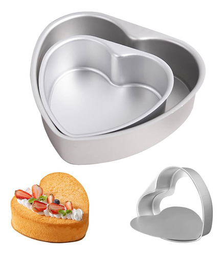 Piuqiupia 2pcs En Forma De Pastel En Forma De Corazón Con Fo