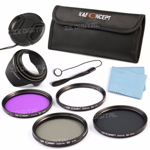 Kit 4 Filtros 67mm Uv Cpl Fld Nd4 + Parasol + Estuche K&f