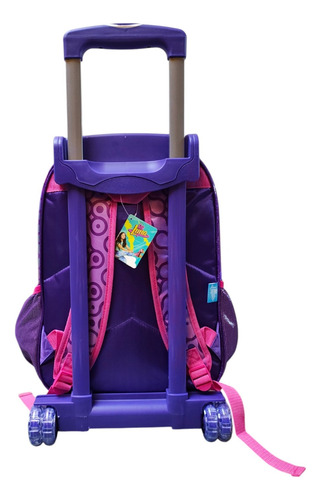 Mochila Con Carro Primaria Soy Luna Roller Girls Violeta Atm Violeta Impresion En Vinil