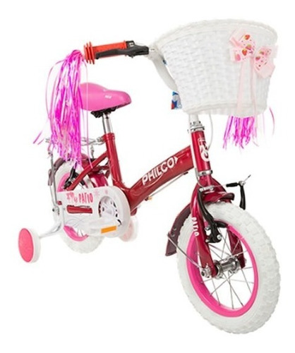 Bicicleta De Niña Rodado 12 Philco Color Rosa Tio Musa