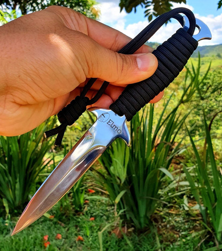 Faca Tática Punhal Militar Elmo Aço Inox Cabo Em Paracord