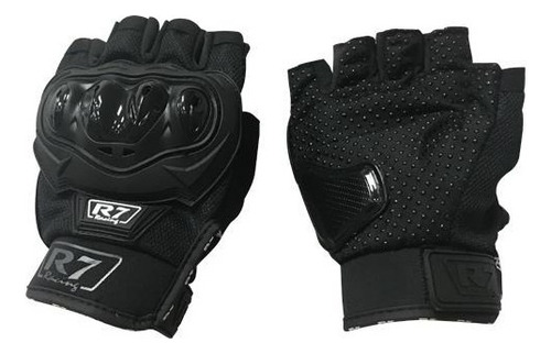 Guantes Tácticos Medio Dedo Para Motocicleta Y Más Deportes Color Negro Talla G