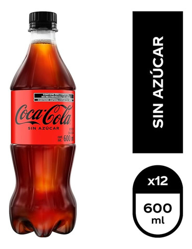 Kit 12 Refresco Coca-cola Sin AzĂșcar 600 Ml C/u Pet
