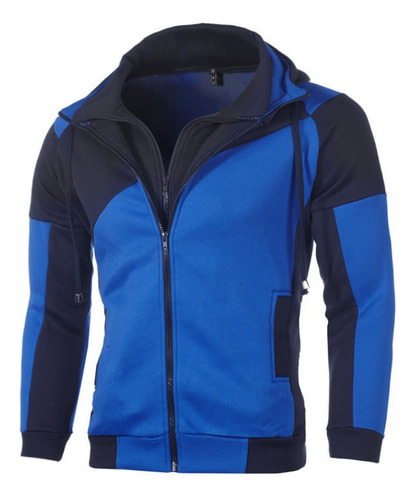Sudadera Con Capucha Y Cremallera En Bloques De Color Para H
