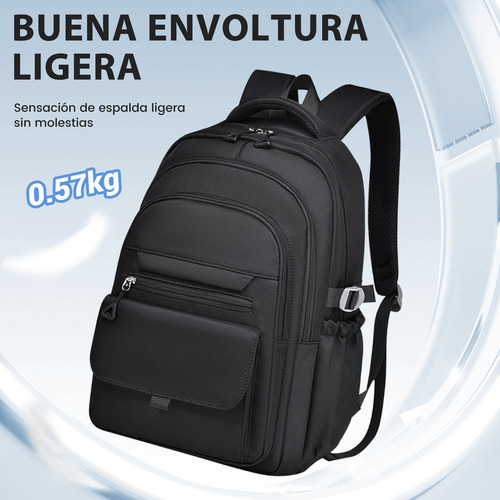 Mochila Deportiva, Escolar,gym Y De Viaje 30l | Impermeable, Antirrobo, Para Laptop 16 | Unisex, Gran Capacidad Y Multiuso,backpack,mochila Negra Color Negro Clásico