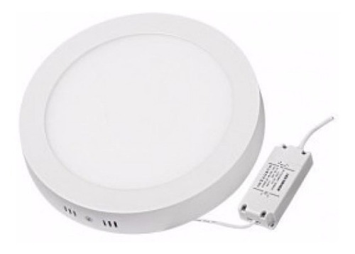 Plafón Panel De Aplicar Redondo Led 18w Blanco Cálido 22cm