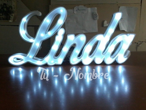 Imagen 8 de 10 de Nombres Iluminados 4 Letras 25 Cm - Polyfan Cartel Con Luces
