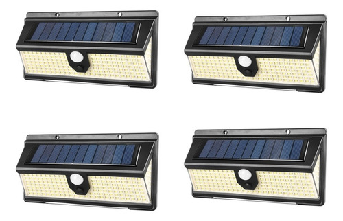 4pack Lampara Recargable Solar 190 Leds Sensor De Movimiento