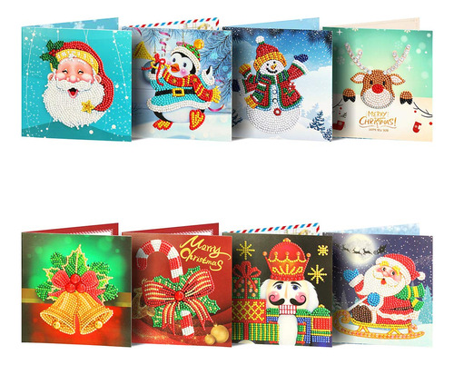 Tarjetas De Navidad 5d Diy Diamante Pintura Taladro Red...