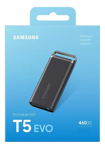Ssd Evo T5 Samsung portátil USB 3.2 Gen 1 Ph2t0s/AM de 2 TB, color negro