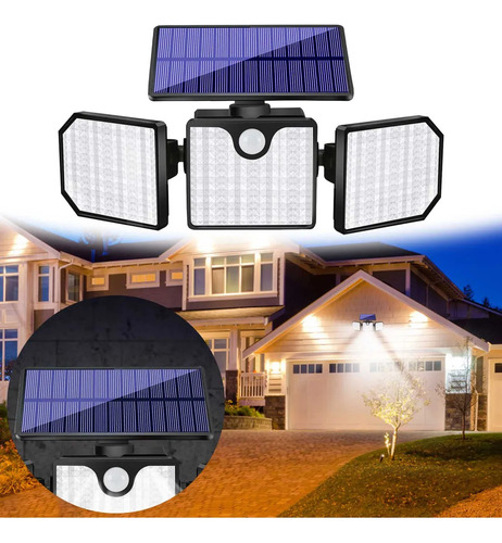 Luz Led Com Sensor De Movimento Solar De 230 Led, 2200 Lm,