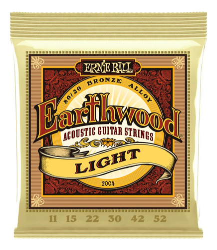 Ernie Ball 2004 Cuerdas 11-52 Light P Guitarra Acustica Bron