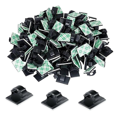 H 2x100pcs Clips De Cables Adhesivos Organizador De Cables