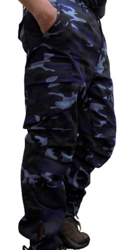 Pantalón Cargo Camuflado Verde Selva Gabard Reforzado C Puño