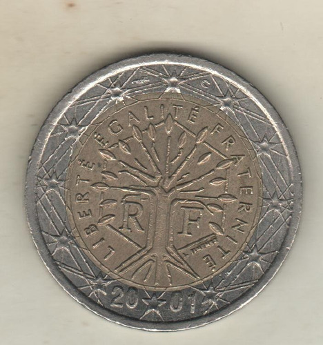 Francia Moneda Bimetálica De 2 Euros Año 2001 Km 1289 - Xf