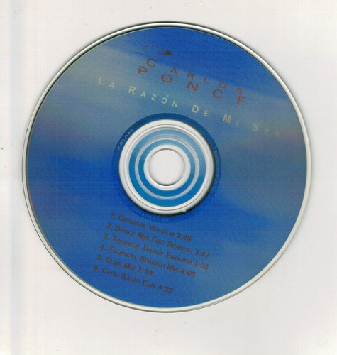 Carlos Ponce 2 Cds La Razon De Mi Ser +5 Remix & Decir Adios (Usado)