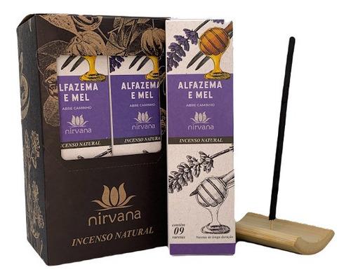 Incenso Nirvana - Linha Tradicional - Aromas Fragrância Alfazema E Mel