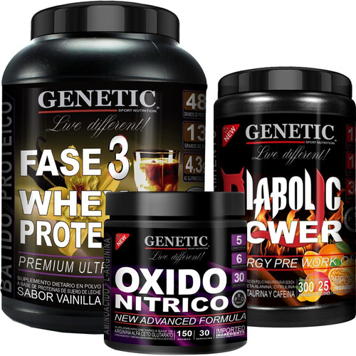 Whey Proteina Fase 3 Diabolic Arginina Oxido Nitrico Genetic