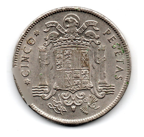 España Moneda 5 Pesetas Año 1949 (50) Km#778 Franco