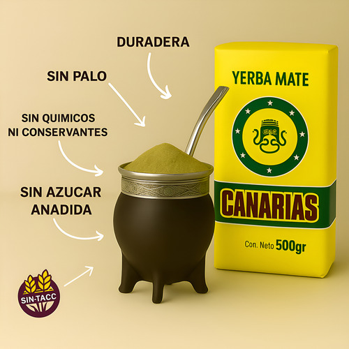 Yerba Mate Uruguaya Canarias Clásica 500gr