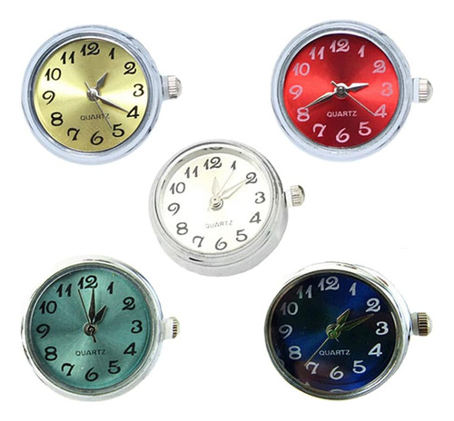 Duolai 5 Piezas Color Único Forma De Reloj 18 Mm Boton...
