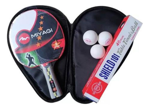 Raqueta de ping pong Miyagi 5 Estrellas  roja