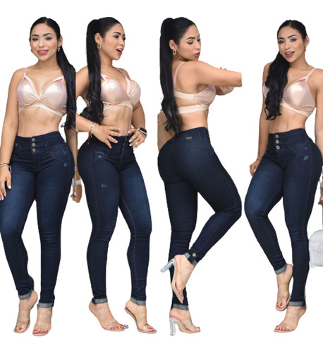 Imagen 1 de 10 de Pantalon Jeans Enterizo Dama Tipo Studio Moda Colombiana