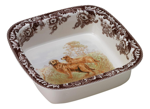 Spode Woodland Plato Para Hornear Cuadrado Horno 10  Motivo