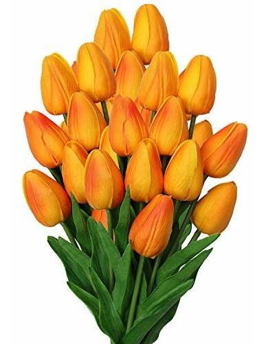 Tulipanes Artificiales De 10unidades Orange 