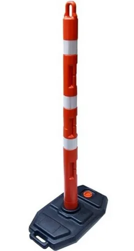 Señalizador Vial Tubular Base Negra