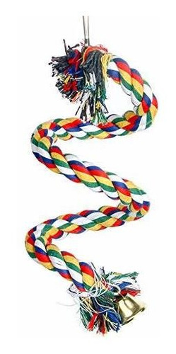 Imagen 1 de 6 de Cuerda De Algodón De Loro En Espiral Con Campanas, Juguete D