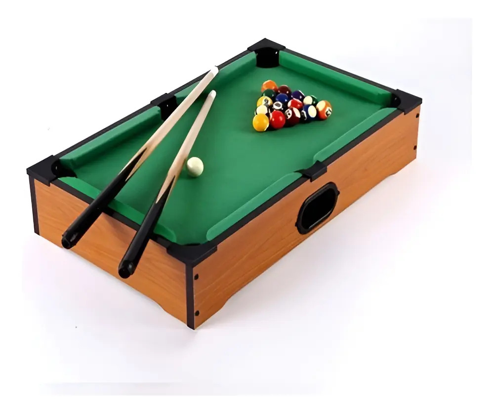 Brinquedo Mini Bilhar Mesa De Sinuca Infantil Completa Cor do tecido Verde