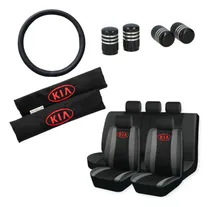 Comprar Funda Tela Y Ecocuero Kia + C. Volante Y Cinto + Tapas