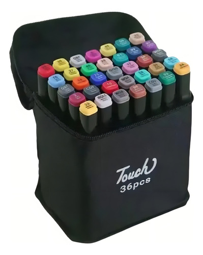 Conjunto Estojo Canetas Touch Ponta Dupla 36 Cores
