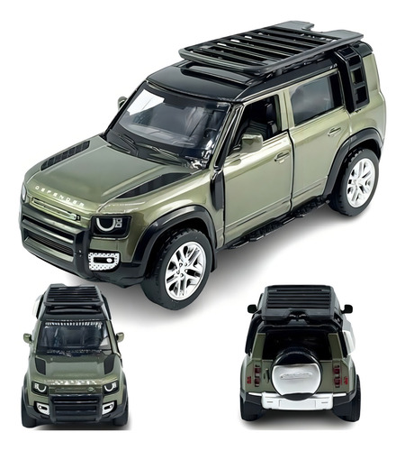 Miniatura Land Rover Defender 110 - Cca - Caixa De Acrílico Cor Land Rover Defender 110 - Verde