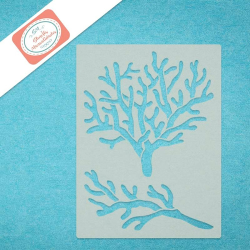 Stencil Coral Plantilla Reusable Para Manualidades