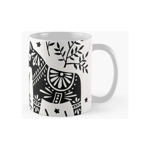 Taza Sueco Dala Horses - Black Palette Calidad Premium