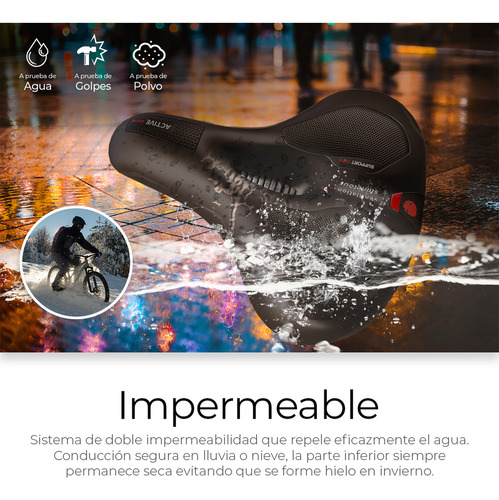 Asiento Sillin Bicicleta Cojín Suave, Impermeable, Prostático Mtb Color Negro