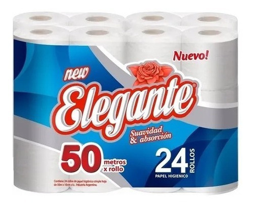 Papel Higienico Elegante 24 Rollos 50 Metros Blanco Premium