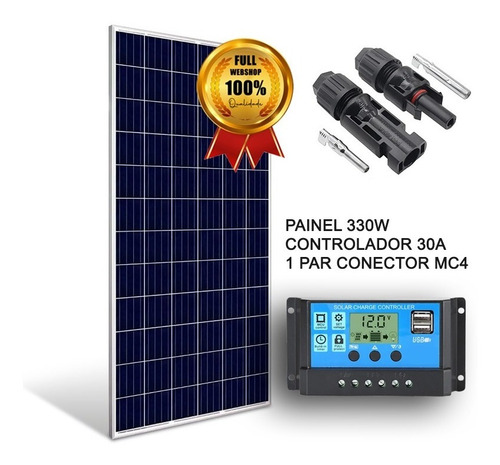 Kit Placa Solar 330w 24v Controlador Carga Motorhome Trailer