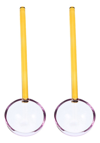 Cuchara De Postre De Vidrio De 2 Piezas Con Mango Largo Para