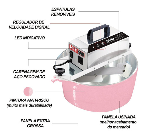 Misturador Elétrico 10 Litros Bivolt 50/60 Hz Pa10 Saro