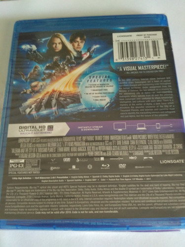 Valerian And The City Of A Thousand Planets Blu-ray Nuevo Se